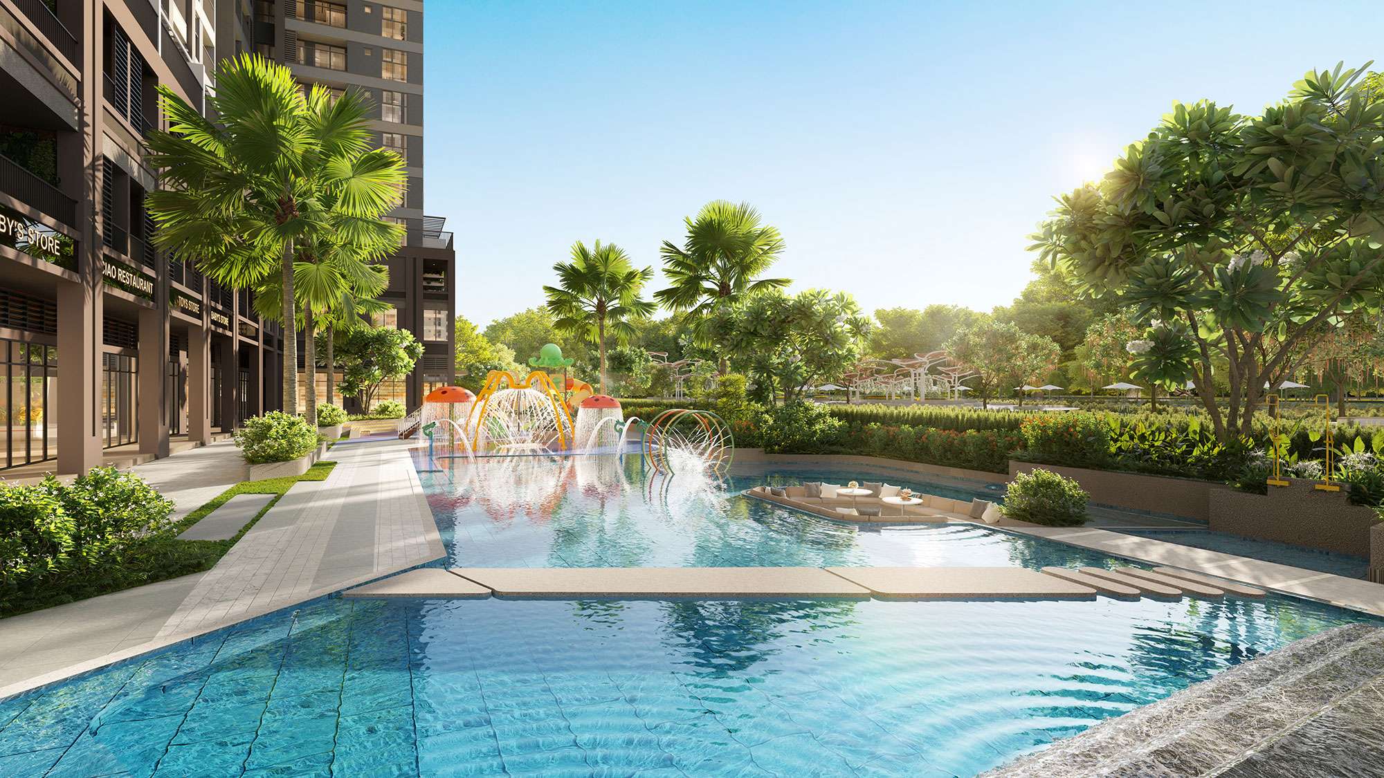 Hồ bơi sắc màu