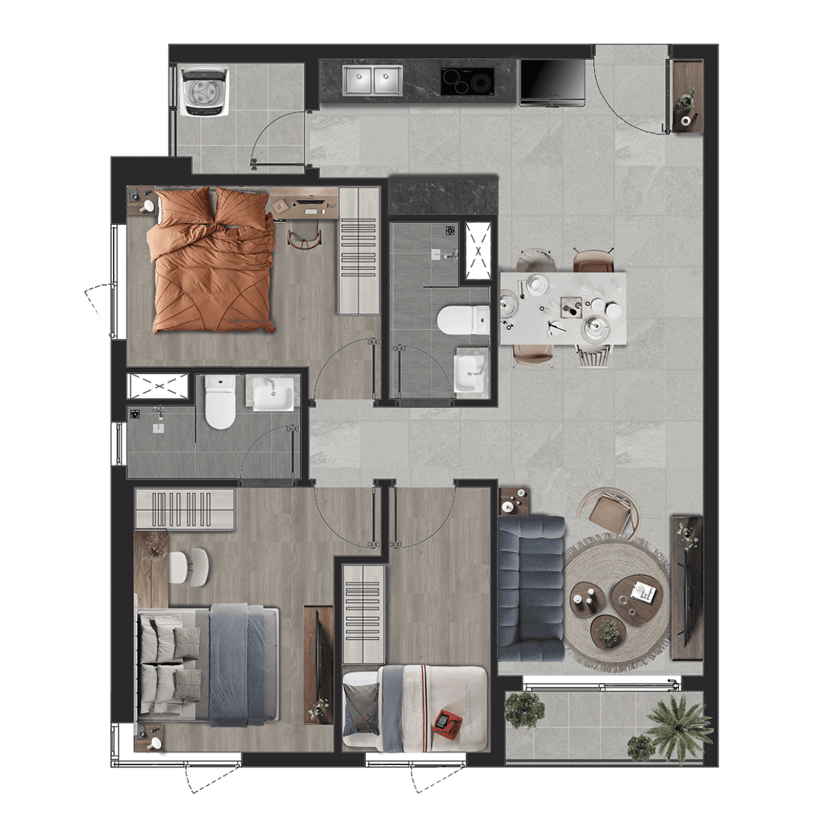 Căn 3 phòng ngủ - Tháp ORION